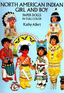 North American Indian Girl and Boy Paper Dolls by Kathy Allert 1992 