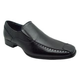 Marco Rossi MR1 Mens Faux Leather Slip On Semi Pointy Black