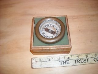 Vintage Nautical Compass , Brass around the top, Heavy 3 across ,2 