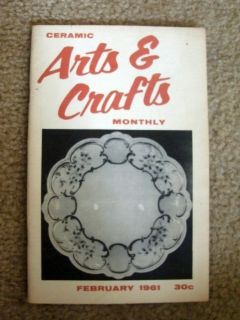Ceramic Arts Crafts Monthly Magazine Feb 1961 Vintage Pottery Glass 