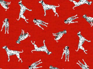   Heroes Firefighters Red Dalmatian Toss Quilt Cotton Fabric By the Yard