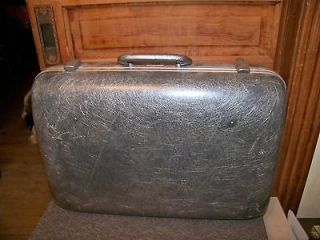 Vintage Mid Century Koch of CA. Gray Fiberglass Suitcase Luggage