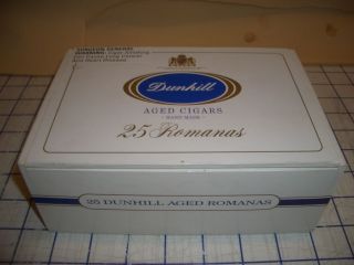 Dunhill 25 Romanas Paper Covered Empty Wood Cigar Box Collect Trinket 