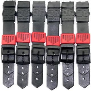 LOT OF 6PCS.WATCH BANDS,18MM BLACK RASIN FOR CASIO,TIMEX,CI​TIZEN 