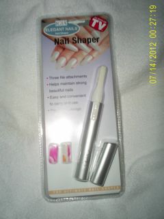    Nails Battery Operated Nail Shaper w 3 File Attachments Seen on TV