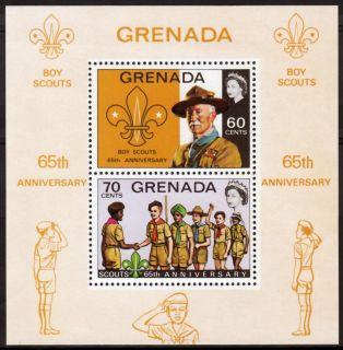 1972 Grenada Scouts 65th Anniversary Baden Powell MNH Sheet