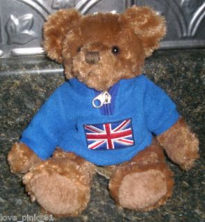 ARCHIE RUSS BERRIE & CO BRITISH TEDDY BEAR STUFFED ANIMAL PLUSH TOY W 