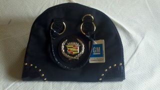 Licensed Cadillac Handbag Ashley M Black with Gold studs NWT