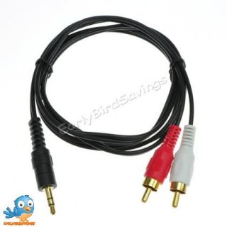   Stereo Jack Male to 2X Phono Dual RCA Male Audio Y Cable Gold