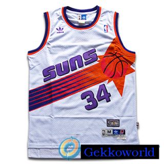 Charles Barkley 34 Phoenix Suns NBA Basketball Hardwood White Jersey S 