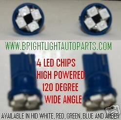 pair 12v t10 4 chip led wedge super bright wide