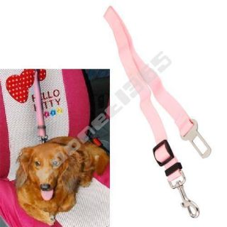 Pink Adjustable Car Dog Pet Seat Safety Belt Harness Lead