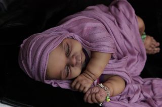   Lifelike AA Ethnic Biracial reborn baby girl Aurelia by Elisa Marx