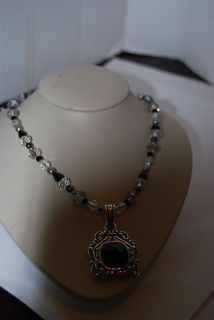 Barse SS Black Crystals Necklace $88