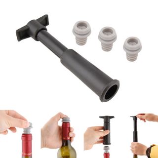 Wine Bottle Vacuum Sealer Pump with 3 Wine Stoppers