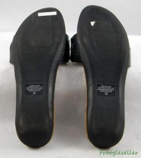 Nine West womens Avellana slide sandals shoes 6 M black leather