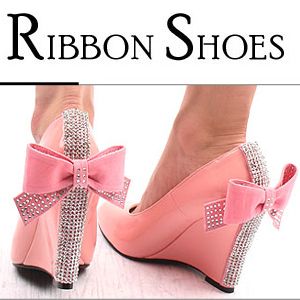 New Women Shoes Basic Ribbon Pumps Classics Wedges High Heels So 1037 