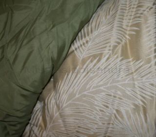   Comforter Set Gold Brown Green Fern Ribbon Eva Mendes Vida New