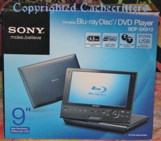 Sony BDP SX910 Portable Blu Ray DVD Player 9 Swivel Widescreen LCD 