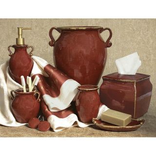 Red Clay Pots Blonder Bath Acc Lotion Soap Pump Disp or Shower Curtain 