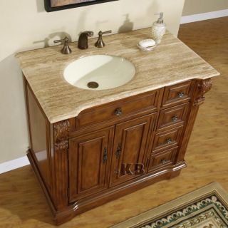 38 Bathroom Lavatory Furniture Single Vanity Off Center Left Sink 