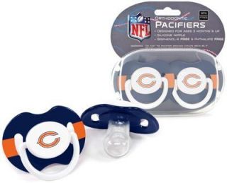   Bears Pacifiers 2 Pack Set Infant Baby Fanatic BPA Free NFL