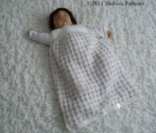 BABY SLEEPING BAG CROCHET PATTERN COCOON REBORN #196 by ShiFios 