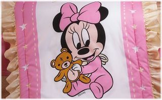 New Disney Baby Minnie Pink Baby Crib Bedding Nursery Set 5 Pieces 