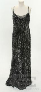 Badgley Mischka Black Silver Velvet Dress 10 New $895