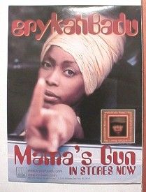 Erykah Badu Promo Poster and 1 Handbill Mamas Erica