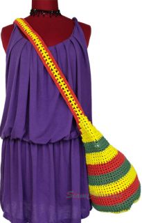 Crochet Hippie Boho Sling Crossbody Tote Shoulder Purse Bag