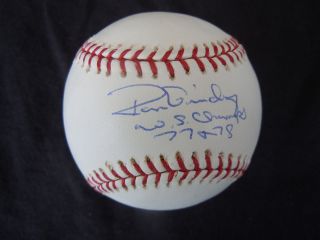 Ron Guidry Signed MLB Baseball NY Yankee Pitcher Insc 77 78 WS Champs 