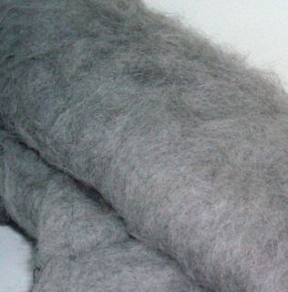   Alpaca roving   8 oz natural silver gray fleece batt   to spin or felt