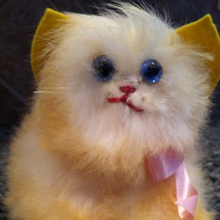 Rare Vintage Kitty Cat FURRY PLUSH stuffed animal toy Super Soft