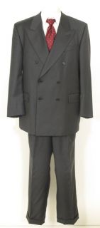 Baggio Super100 Dark Gray Wool Italian Mens Suit Sz 44