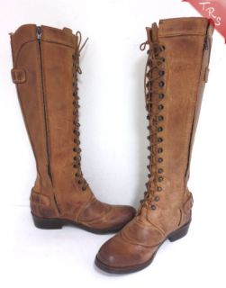 Ted Baker City Lace Up Style Fashion Zip Knee Boots Tan Brown Size 8 $ 