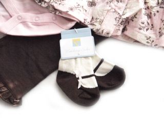 Vitamins Baby Girl Infant 4 Pics Cardigan Creeper Pants Socks Set 3 