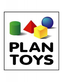 Plan Toys BABY WALKER Adjustable Handle Push Cart w/ Wooden Building 
