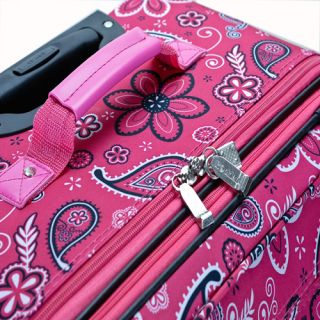Rockland Designer 4 PC Luggage Set Pink Bandana $580