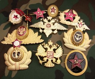   badges all badges are metal includes 10 hat badges soviet navy russian