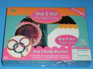   Childrens Wrap & Wear Floss Bangle Bracelets Craft Kit Lot 105 Skeins
