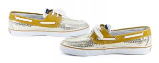 Sperry Bahama Gold Sequins Top Sider Loafers Sneakers Shoes 7 5 New 
