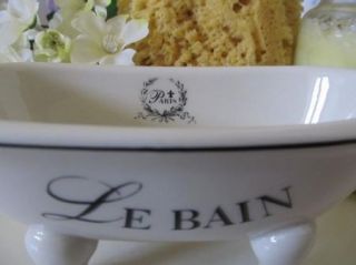 New Le Bain Paris Themed Bathroom Accessories Soap Dish Tub Off White 