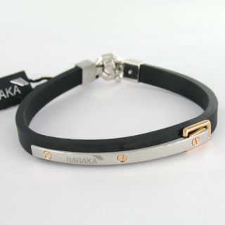 Baraka 18K Gold Rubber Steel Bracelet Designer Jewelry