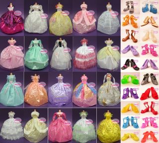 Wholesale 20 Dresses 20 Shoes Clothes Set Barbie Party