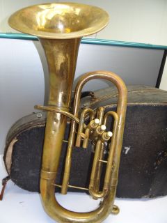    Brass Pan American Elkhart Indiana Baritone Horn Music Instrument