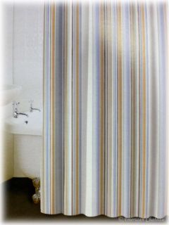   Beach Seaside Vertical Striped Bath Bathroom Fabric Shower Curtain