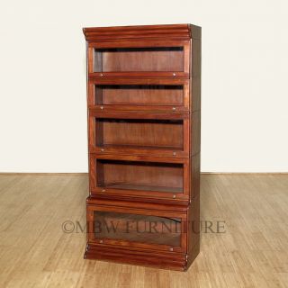 Mahogany Stacked Barrister Lawyers Bookcase Curio w Plain Glass 124B 