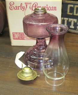 Bartlett Collins Amethyst Oil Lamp New in Box Mint