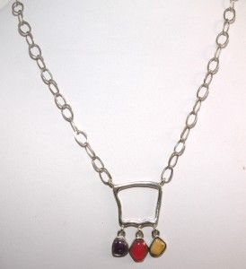 Vintage Barse 925 Sterling Silver Turquoise Pink Onyx Yellow Jade 